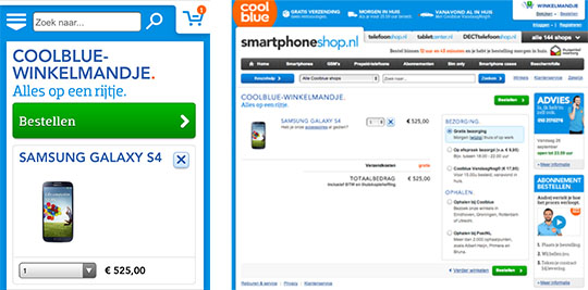 Coolblue checkout responsive