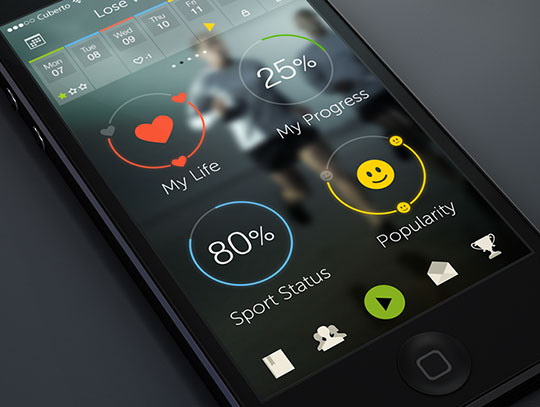 fittness app user interface