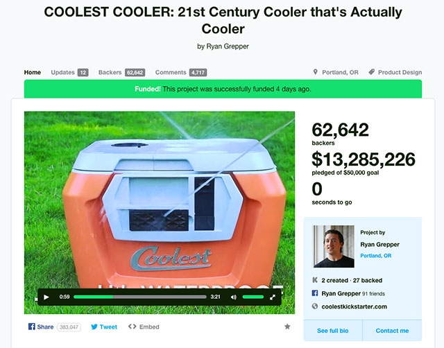 Coolest Cooler screenshot Kickstarter