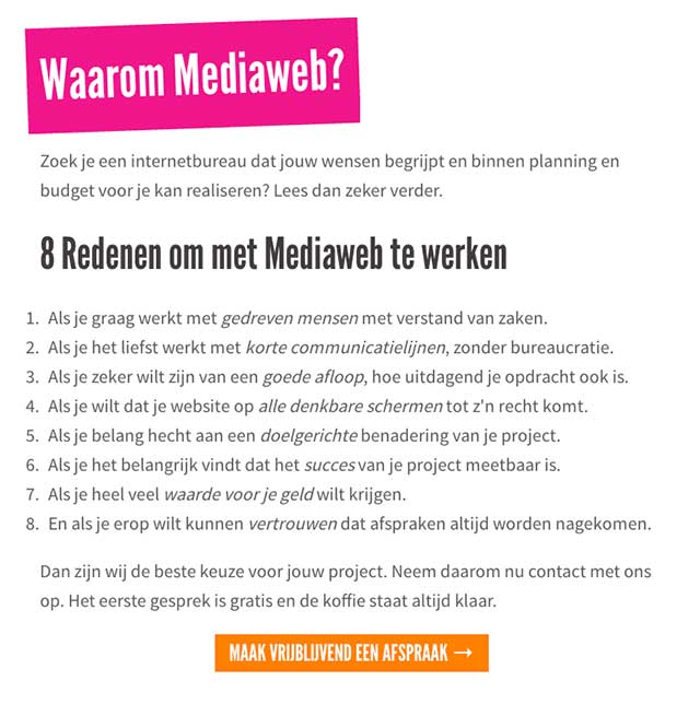 Oude 'Waarom Mediaweb?' pagina