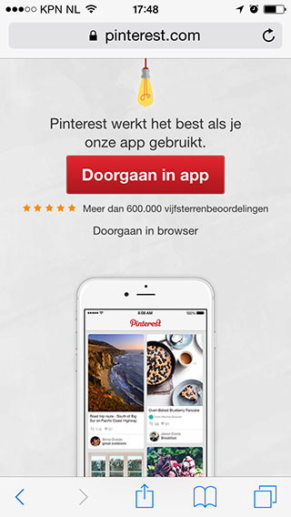 Pinterest installeer app