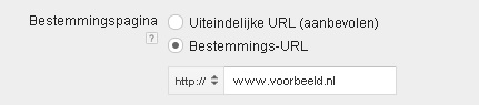 Bestemmings-URL