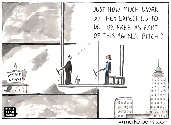 Agency pitch Marketoonist cartoon