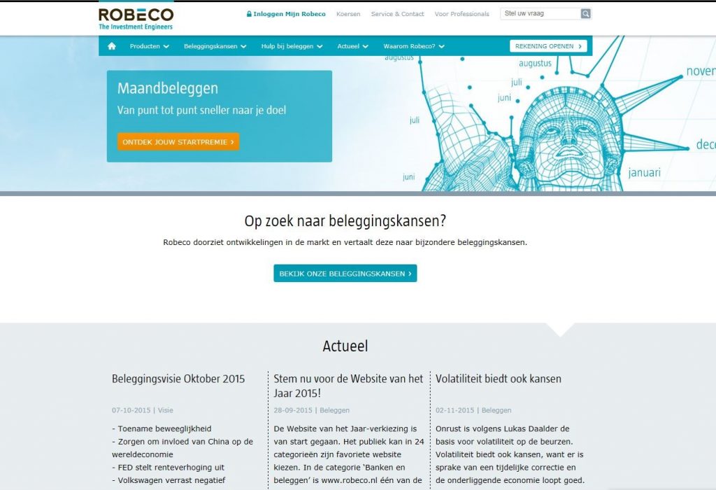 Robco - Homepage voor de fondsklant