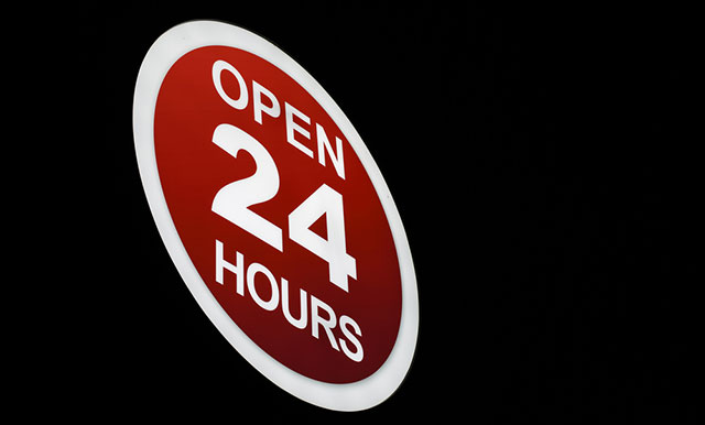 Open 24 hours