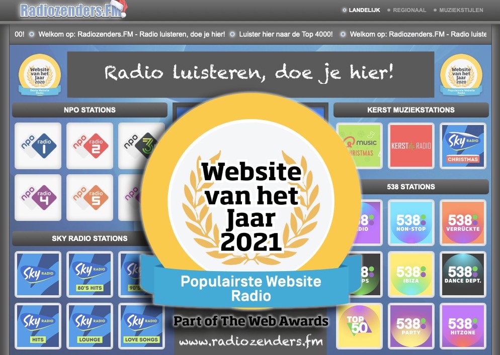 Radiozenders.FM, Populairste Radio site 2021 Emerce