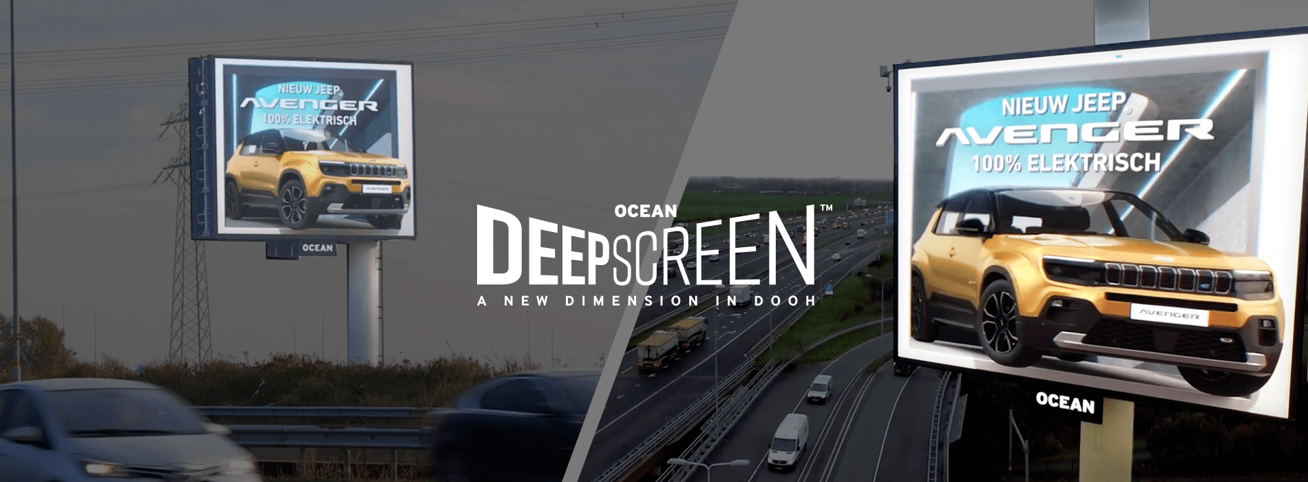 Lancering elektrische Jeep Avenger eerste DeepScreen™ campagne langs de ...