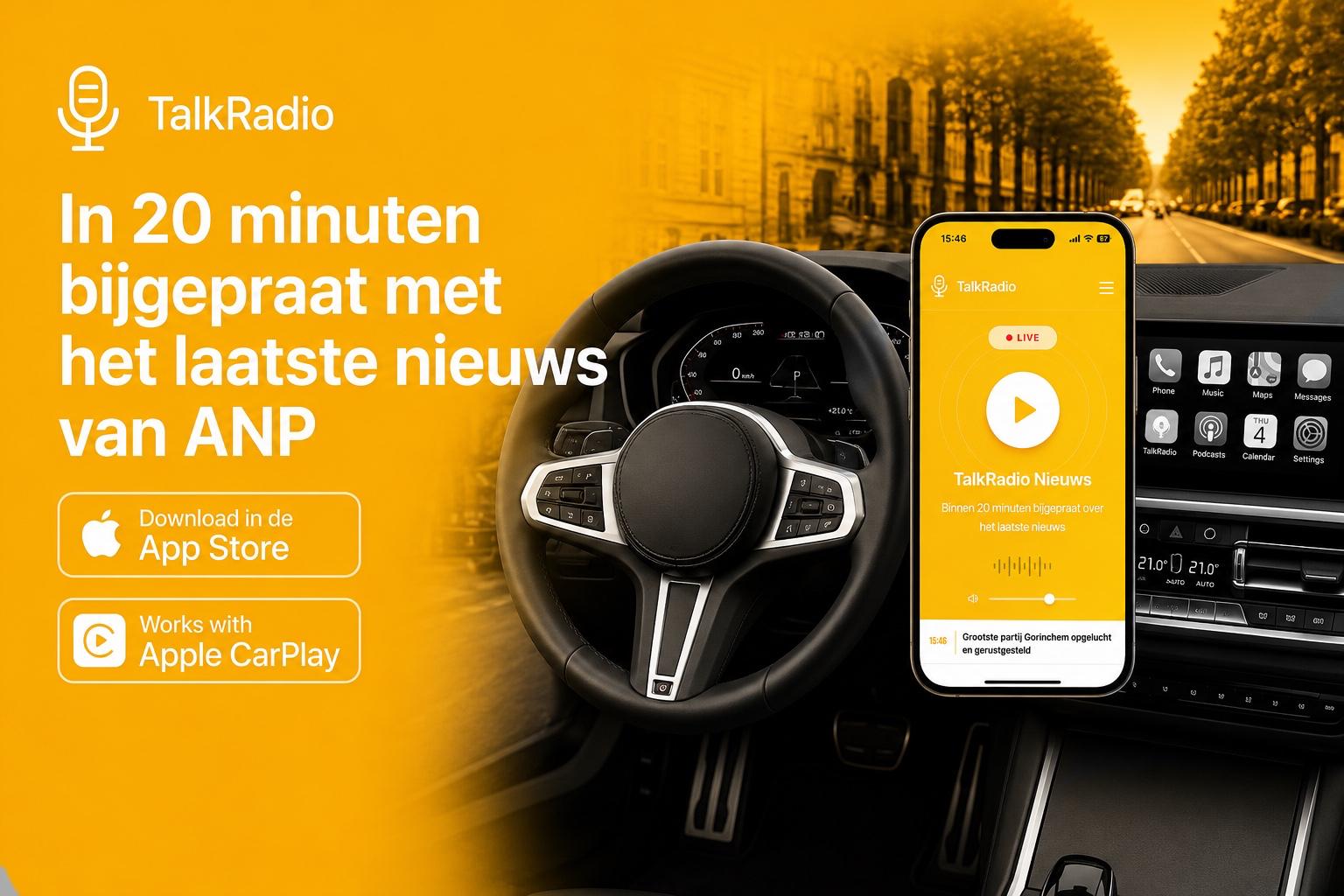 TalkRadio lanceert apps met CarPlay en Android Auto